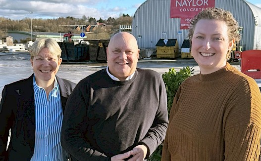 Nicky Phillips, Billy Fairhurst and Amy Thompson at the Naylor Concrete Head Office