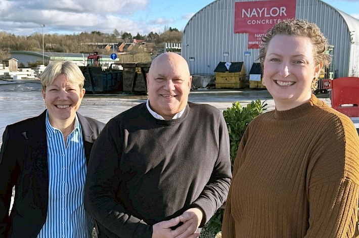 Nicky Phillips, Billy Fairhurst and Amy Thompson at the Naylor Concrete Head Office